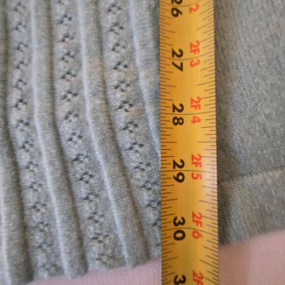 Peck & Peck Womens Wool Cashmere Hooded Open Front Cardigan Aqua Size Medium - Picture 10 of 13